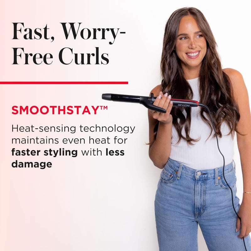Revlon مكواة تجعيد الشعر Smoothstay بقطر 1 بوصة - عصا تجعيد مشبعة بزيت جوز الهند تعزز اللمعان والنعومة، وتخلق تجعيدات ضيقة وممتلئة، وتقلل من التجاعيد - Image 4